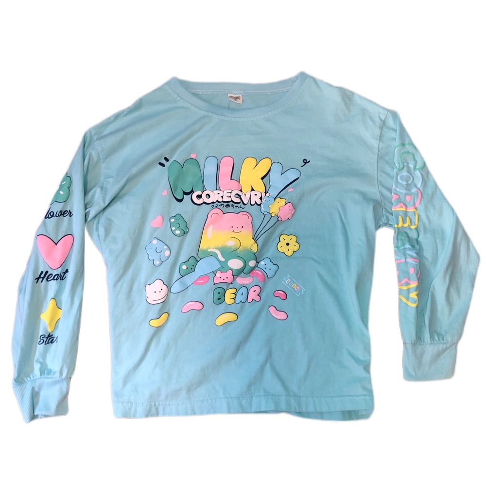 Blue Kawaii Milky gummy bear sweatshirt